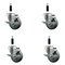 Service Caster 3.5'' SS Gray Poly Swivel 7/8'' Expanding Stem Caster Set with Brake, 4PK SCC-SSEX20S3514-PPUB-TLB-78-4 - alternate 1